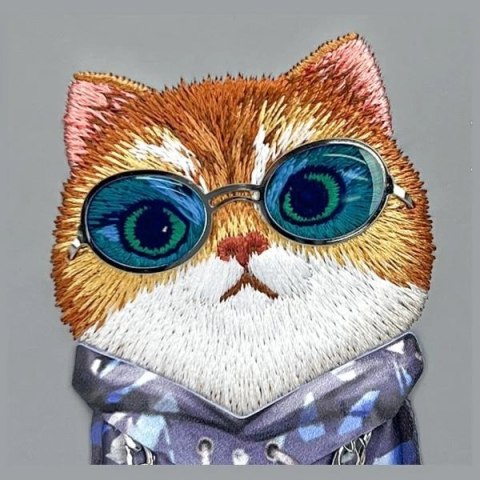 Etui Nimmy Glasses Cool Cat na iPhone 16 - szare