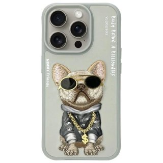 Etui Nimmy Glasses Cool Dog na iPhone 15 Pro Max - szare