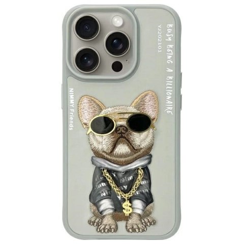Etui Nimmy Glasses Cool Dog na iPhone 15 Pro Max - szare
