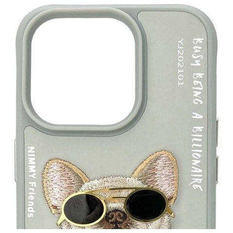Etui Nimmy Glasses Cool Dog na iPhone 15 Pro Max - szare