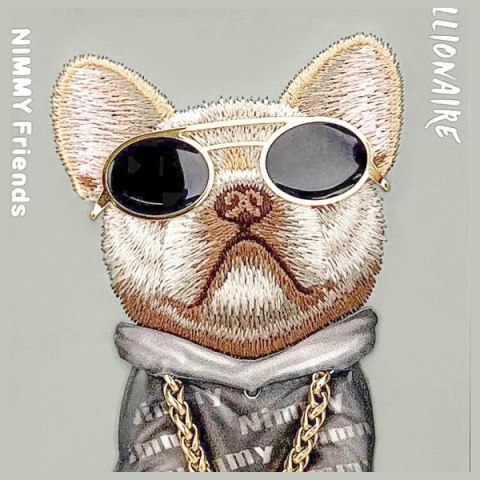 Etui Nimmy Glasses Cool Dog na iPhone 15 Pro Max - szare