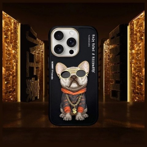 Etui Nimmy Glasses Cool Dog na iPhone 16 Pro Max - czarne