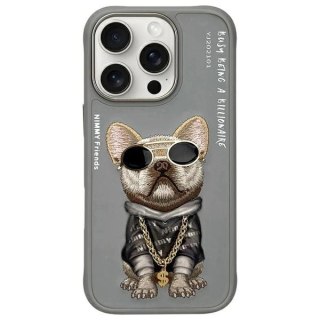 Etui Nimmy Glasses Cool Dog na iPhone 16 Pro Max - szare