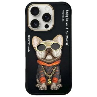 Etui Nimmy Glasses Cool Dog na iPhone 16 Pro - czarne