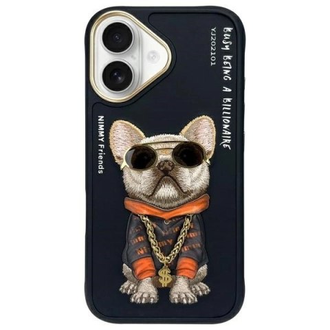 Etui Nimmy Glasses Cool Dog na iPhone 16 - czarne