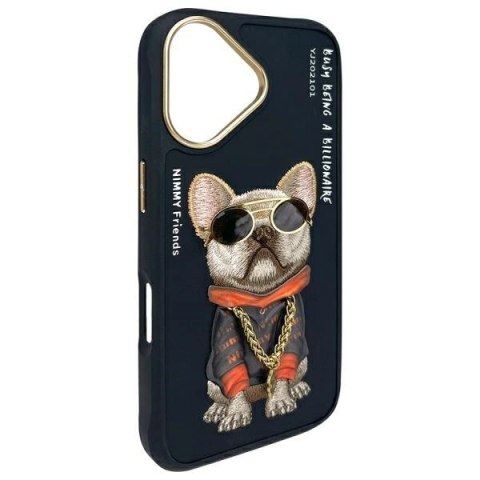 Etui Nimmy Glasses Cool Dog na iPhone 16 - czarne