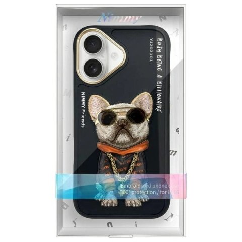 Etui Nimmy Glasses Cool Dog na iPhone 16 - czarne