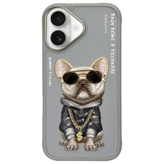 Etui Nimmy Glasses Cool Dog na iPhone 16 - szare