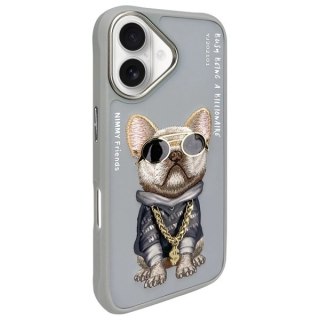 Etui Nimmy Glasses Cool Dog na iPhone 16 - szare