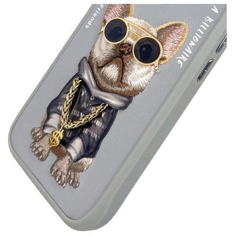 Etui Nimmy Glasses Cool Dog na iPhone 16 - szare
