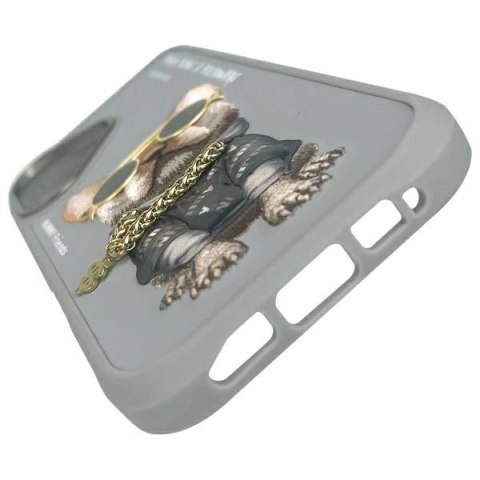 Etui Nimmy Glasses Cool Dog na iPhone 16 - szare