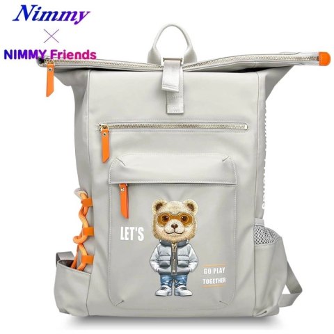 Plecak Nimmy Cool&Cute 2.0 Bear na laptopa - szary