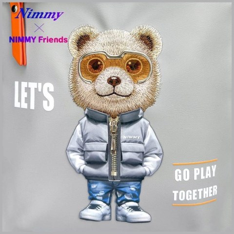 Plecak Nimmy Cool&Cute 2.0 Bear na laptopa - szary