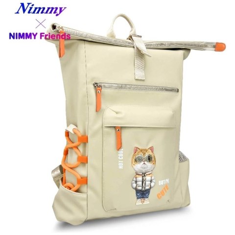 Plecak Nimmy Cool&Cute 2.0 Cat do laptopa - beżowy