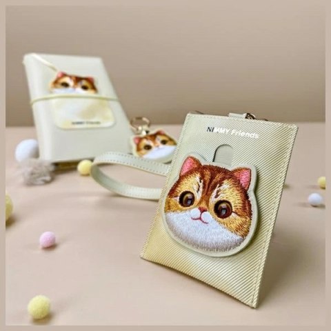 Portfel Nimmy Big Eyed Pet 2.0 Cat etui na karty - beżowy