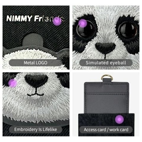 Portfel Nimmy Big Eyed Pet 2.0 Panda etui na karty - czarny