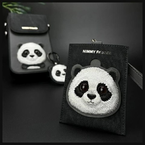 Portfel Nimmy Big Eyed Pet 2.0 Panda etui na karty - czarny