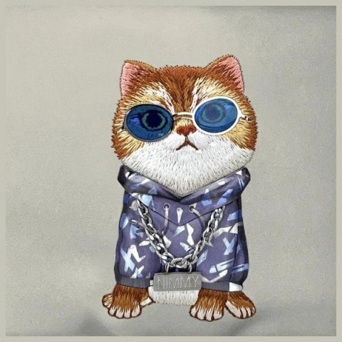 Torba na ramię Nimmy Crossbody Glasses Cool Cat - szara