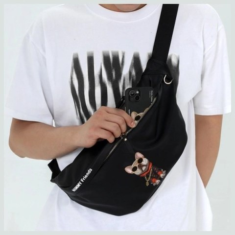 Torba na ramię Nimmy Crossbody Glasses Cool Cat - szara