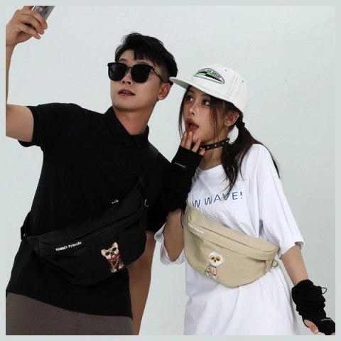 Torba na ramię Nimmy Crossbody Glasses Cool Dog - zielona