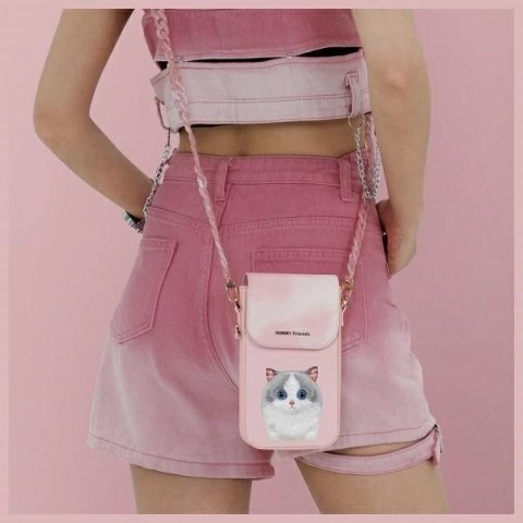 Torebka Nimmy Big Eyed Pet 2.0 Cat na telefon - różowa