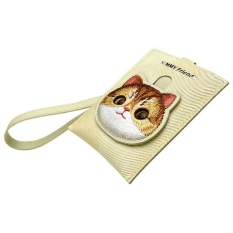Zestaw Nimmy Big Eyed Pet 2.0 Cat 3w1 torebka na telefon + portfel + etui na lokalizator - beżowy