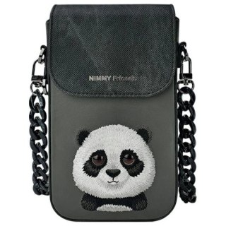 Zestaw Nimmy Big Eyed Pet 2.0 Panda 3w1 torebka na telefon + portfel + etui na lokalizator - czarny