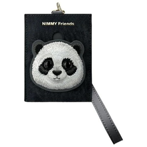 Zestaw Nimmy Big Eyed Pet 2.0 Panda 3w1 torebka na telefon + portfel + etui na lokalizator - czarny