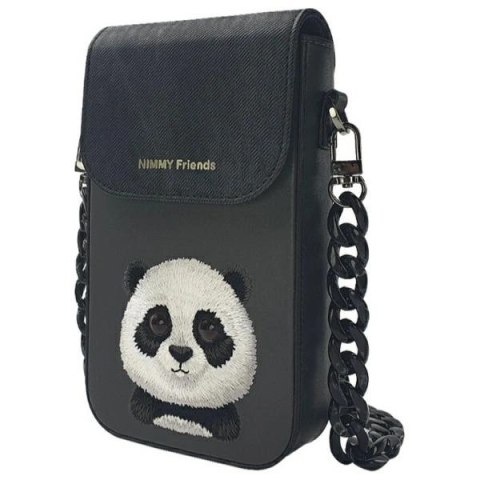 Zestaw Nimmy Big Eyed Pet 2.0 Panda 3w1 torebka na telefon + portfel + etui na lokalizator - czarny