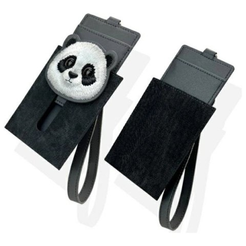 Zestaw Nimmy Big Eyed Pet 2.0 Panda 3w1 torebka na telefon + portfel + etui na lokalizator - czarny