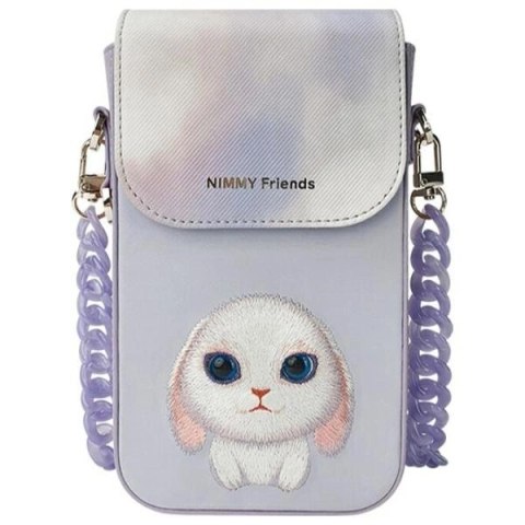 Zestaw Nimmy Big Eyed Pet 2.0 Rabbit 3w1 torebka na telefon + portfel + etui na lokalizator - fioletowy
