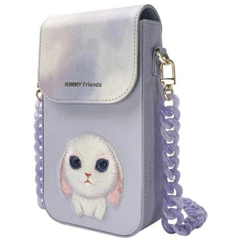 Zestaw Nimmy Big Eyed Pet 2.0 Rabbit 3w1 torebka na telefon + portfel + etui na lokalizator - fioletowy
