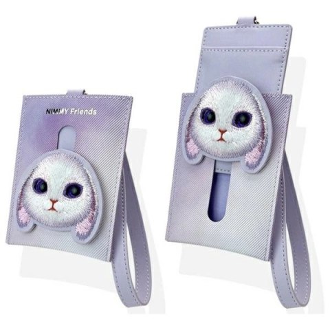 Zestaw Nimmy Big Eyed Pet 2.0 Rabbit 3w1 torebka na telefon + portfel + etui na lokalizator - fioletowy