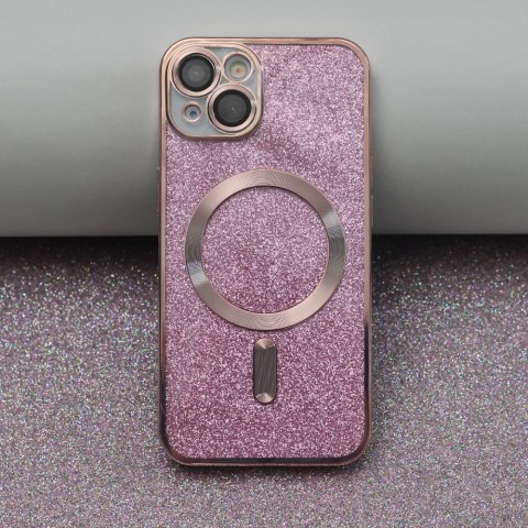 Nakładka Glitter Chrome Mag do iPhone 15 Plus 6,7" różowa