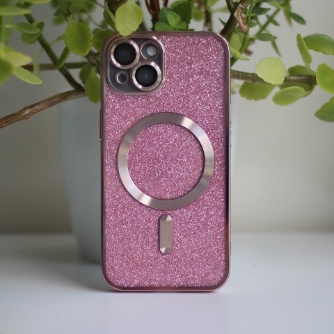 Nakładka Glitter Chrome Mag do iPhone 15 Plus 6,7" różowa