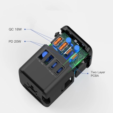 Adapter Tech-Protect TA200 EU / UK / US / AU - czanry