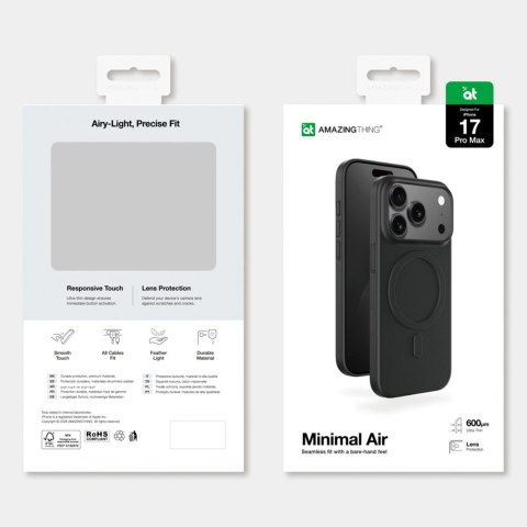 Etui AMAZINGTHING Minimal Air na iPhone 17 Pro Max kompatybilne z MagSafe - czarne