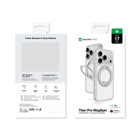 Etui AMAZINGTHING Titan Pro MagSpin na iPhone 17 Pro kompatybilne z MagSafe - szare