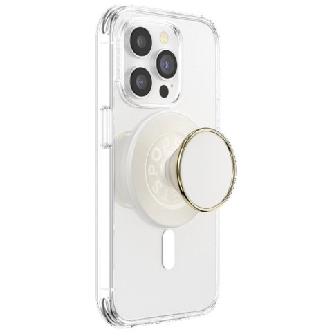 Uchwyt Popsockets Round Luxe Coconut Creme Enamel MagSafe i podstawka na telefonu