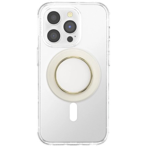 Uchwyt Popsockets Round Luxe Coconut Creme Enamel MagSafe i podstawka na telefonu