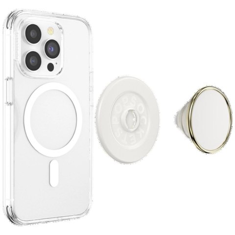 Uchwyt Popsockets Round Luxe Coconut Creme Enamel MagSafe i podstawka na telefonu