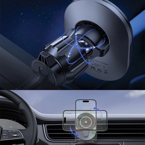 Uchwyt SODI C50 rotacyjny do kratki wentylacyjnej 15W z MagSafe C50 - czarny