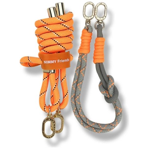 Zestaw Nimmy Cool&Cute 2.0 crossbody + handstrap - pomarańczowo-szary
