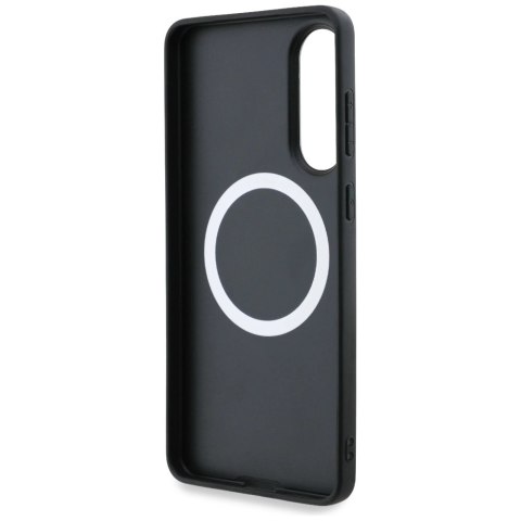 Etui BMW Leather Oversized Stripes MagSafe na Samsung Galaxy S25 Edge - czarne