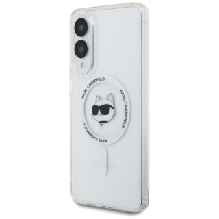 Etui Karl Lagerfeld Button Choupette Head Printed Logo MagSafe na Samsung Galaxy S25 Edge - białe