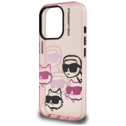 Etui Karl Lagerfeld IML Multi K&C Head Pattern na iPhone 16 Pro Max - różowe