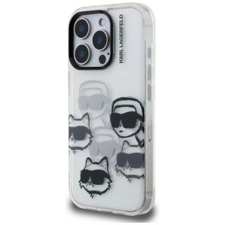 Etui Karl Lagerfeld IML Multi K&C Head Pattern na iPhone 16 Pro - przezroczyste