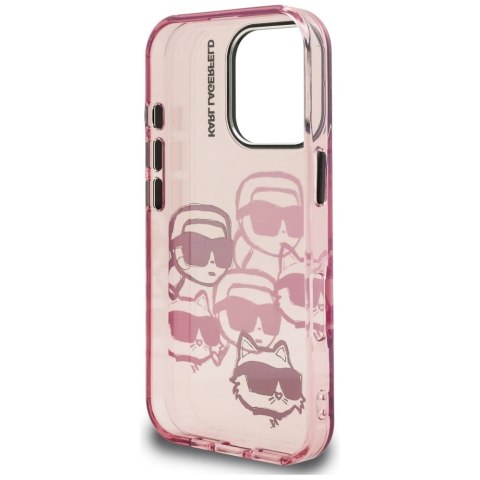 Etui Karl Lagerfeld IML Multi K&C Head Pattern na iPhone 16 Pro - różowe
