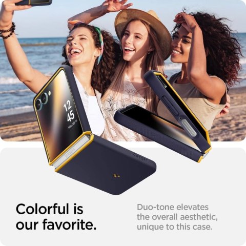 Etui Nano Pop Mag MagSafe na Samsung Galaxy Z Flip 7 - granatowo-żółte