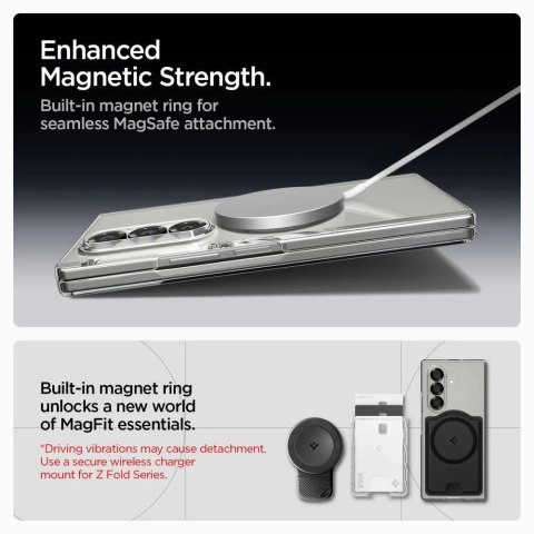 Etui Spigen AirSkin Mag MagSafe na Samsung Galaxy Z Fold 7 - przeroczysto-białe